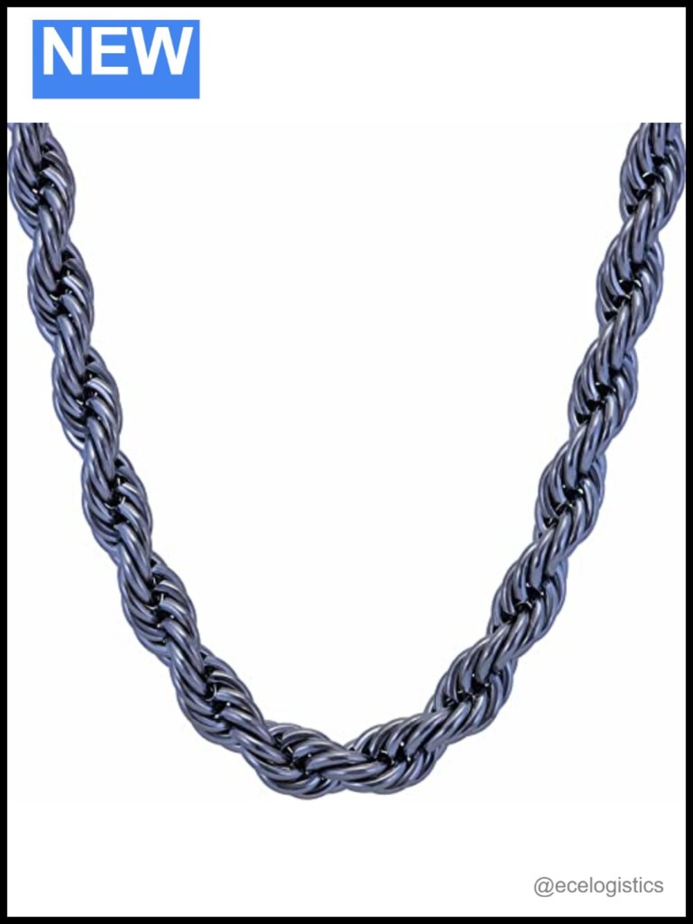 7mm Diamond Cut Rope Chain Necklace with Lobster Clasp Unisex